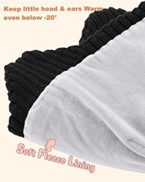 Baby Beanie Fleece Lined Toddler Winter Hat with Ear Flaps Little Girls Boys Warm Hats Cute Beanies for Kids - Image 3