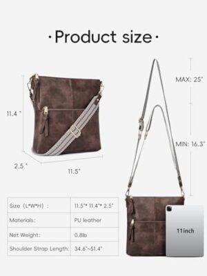 WESTBRONCO Crossbody Purses for Women Medium Shoulder Bag Vegan Leather Handbags with Guitar Strap - Image 3