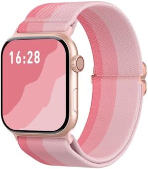 Delidigi Gradient Stretchy Band Compatible with Apple Watch Band 40mm 38mm 41mm 42mm 44mm 45mm 46mm 49mm Women Men, Nylon Solo Loop Elastic Straps for iWatch Series 10 9 8 7 6 SE 5 4 3 Ultra Ultra 2