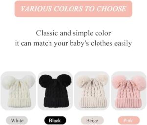 Yuoahcn Baby Girl Beanie Winter Baby Boy Hat with Pom pom Warm Infant Knitted Hats Toddler Kid Beanies - Image 5