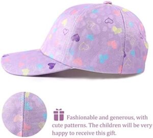 Girls Baseball Cap Kids Cute Sun Hat Adjustable Trucker Hats Toddler Rainbow Floral Ponytail Caps Spring Summer - Image 3