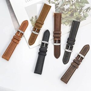 BISONSTRAP Watch Strap, Vintage Leather Replacement Bracelet, Band Width-14mm 15mm 16mm 17mm 18mm 19mm 20mm 21mm 22mm 23mm 24mm - Image 7