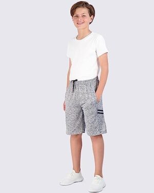 Real Essentials 5-Pack Youth Dry-Fit Active Athletic Basketball Gym Shorts with Pockets Boys & Girls - Image 5