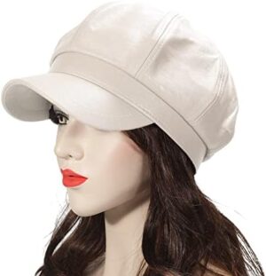 ZLYC Womens PU Leather Newsboy Caps Gatsby Cabbie Hat for Girls - Image 3