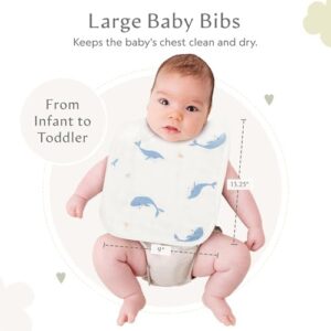 Bamboo Little Baby Bibs (Pack of 2) - Bibs with Adjustable Snaps- Absorbent Terry Backing - Image 2