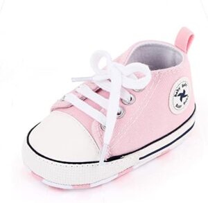 Unisex Baby Girls Boys Shoes Infant Soft Sole Canvas Newborn First Walkers High Top Anti-Slip Sneakers