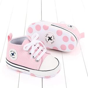 Unisex Baby Girls Boys Shoes Infant Soft Sole Canvas Newborn First Walkers High Top Anti-Slip Sneakers - Image 2