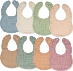 Comfy Cubs Muslin Baby Bibs and Muslin Burp Cloths Set Bundled - Image 2