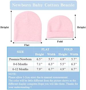 Zsedrut Spring Infant Hospital Beanie Newborn Baby Girls Cotton Hat Tolddler Boy Soft Double-Layer Hat - Image 6