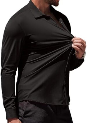 COOFANDY Men's Muscle Fit Dress Shirts Wrinkle-Free Long Sleeve Casual Button Down Shirts - Image 2