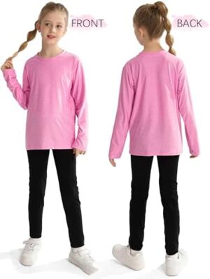 HXP 5 Pack Girls Long Sleeve Shirts Dry Fit Athletic Shirts Youth Teens Girls' Activewear 6-18 Years - Image 5