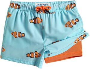 maamgic Boys Swim Trunks with Compression Liner 4-Way Stretch Quick Dry Swim Shorts Swimming Trunks Toddler Boy