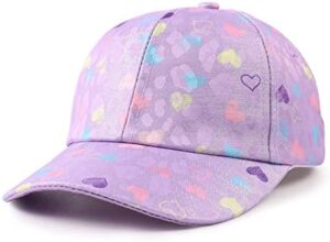 Girls Baseball Cap Kids Cute Sun Hat Adjustable Trucker Hats Toddler Rainbow Floral Ponytail Caps Spring Summer