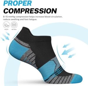 PAPLUS Compression Running Socks Women (6 Pairs), Ankle Athletic Socks Low Cut with Arch Support - Image 3