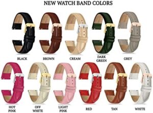 18mm Women's Watch Bands, 20mm Women's Leather Watch Bands, Easy Interchangeable Watch Band, Quick Release Buckle, Fits Many Brands - Image 3