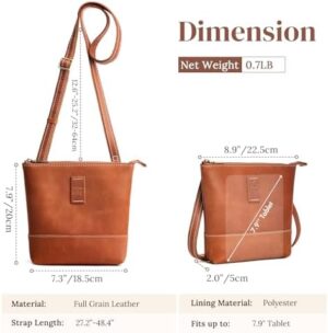 S-ZONE Leather Crossbody Bags for Women Small Over the Shoulder Purses and Handbags Trendy - Image 4