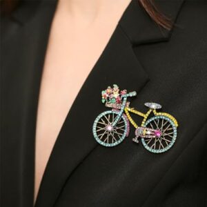 Crystal Rhinestone Creative Bicycles Brooch Pin for Women Retro Elegant Handmade Blue Brooches Pins Classic Wedding Fashion Jewelry Accessories Gift - Image 7