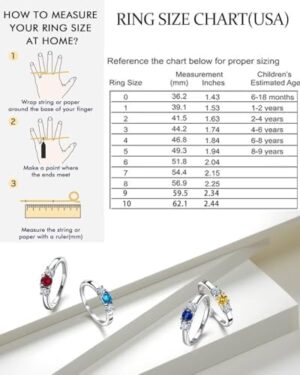 Classic Birthstone Rings for Girls Women Size 1-10 Cubic Zirconia Stainless Steel Birthday Mother's Ring Daughter Gifts Dainty Ring Jewelry - Image 6