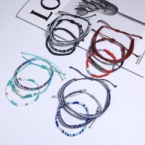 LOLIAS 24 Pieces Waterproof String Bracelets for Women Surfer Wave Boho Bracelet Adjustable Handmade Friendship Bracelet String Ocean Beach Boho Bracelets Anklets for Women - Image 9