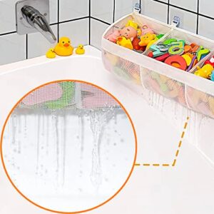 Original 3 Compartment Horizontal Large Openings Bath Toy Organizer for Tub, Capacity Upgrade Bath Toy Storage and Holder, Bathtub Toy Holder for Easy Access and Sorting of Toys. - Image 2