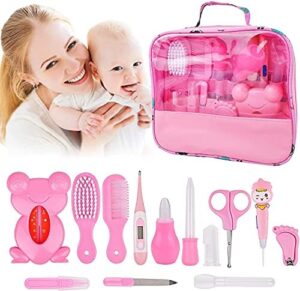 Baby Healthcare and Grooming Kit, 13 in 1 Newborn Nursery Health Care Set, Baby Grooming Kit for Boys & Girls, Portable Baby Healthcare Set with Comb, Nail Clipper, Brush, etc, Baby Shower Gifts