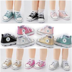 Baby Boys Girls Star High Top Sneaker Soft Anti-Slip Sole Newborn Infant First Walkers Canvas Denim Shoes - Image 7