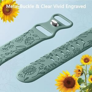 SNBLK 6 Pack Floral Engraved Bands Compatible with Apple Watch Bands for Women 40mm 41mm 42mm 38mm 44mm 45mm 46mm 49mm, Soft Silicone Cute Flower Pattern Sport Strap for iWatch Series 10 9 8 7 6 5 4 3 2 1 Ultra SE - Image 3