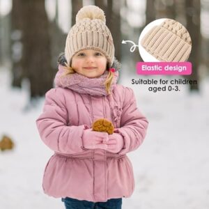 Baby Beanie Hats with 2-Pack,Warm Winter Hats for Boys and Girls,Infant Fleece Lined Toddler Baby Hats for 0-36 Month - Image 6