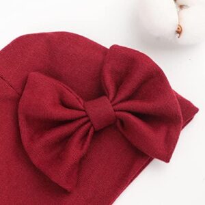 5 PCS Newborn Baby Hats Cotton Baby Beanie Caps with Bow Infant Hospital Hats Newborn Hats for Baby Girls 0-6 Months - Image 7