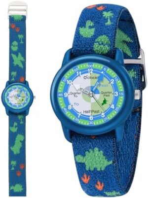 Kids Watch with Elastic Fabric Strap, Waterproof Analog Watch for Kids Ages 3-12 | Kids First Watch | Fun Learning Timepiece | Ideal Gift for Toddler & Children