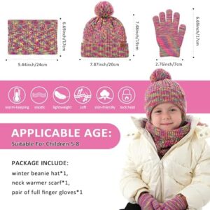 Kids Toddlers Winter Beanie Hats Gloves Neck Scarf Set Mittens Gifts for 0 6 12 Months 1 2 3 4-8 Year Old Baby Girls Boys - Image 6