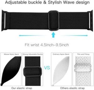 Lerobo Braided Band Compatible with Apple Watch Series 10 9 8 7 46mm 45mm 41mm Ultra 2 49mm Series 6 5 SE 44mm 40mm Series 4 3 2 1 38mm 42mm Men iWatch Bands Women Stretchy Nylon Solo Loop Sport Strap - Image 3