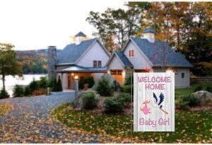 Welcome Home Baby Girl Garden Flag Baby Shower Birth Announcement Family Party Newborn Gender Reveal Lawn Yard Sign Pink Stork Outdoor Decoration Burlap Banner 12.5 x 18 Inch (Pink-Baby Girl) - Image 6