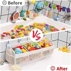 Original 3 Compartment Horizontal Large Openings Bath Toy Organizer for Tub, Capacity Upgrade Bath Toy Storage and Holder, Bathtub Toy Holder for Easy Access and Sorting of Toys. - Image 5