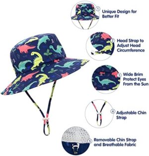 Baby Sun Hat UPF 50+ Sun Protective Toddler Bucket Hat Summer Kids Beach Hats Wide Brim Outdoor Play Hat for Boys Girls - Image 4