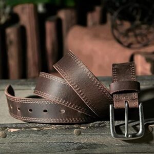 VATAN Men's Genuine Leather Casual Every Day Jeans Belts, Handmade Men Leather Belt with Gift Box - Image 4