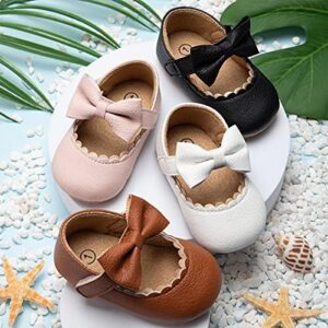 CENCIRILY Infant Baby Girls Mary Jane Flats Non Slip Soft Sole Prewalker Princess Wedding Dress Shoes - Image 2