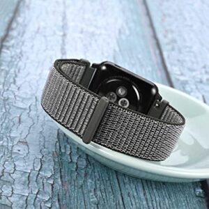 WOCCI 18mm Adjustable Nylon Watch Band, Quick Release Sport Loop Strap (Grey) - Image 7