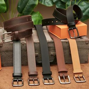 VATAN Men's Genuine Leather Casual Every Day Jeans Belts, Handmade Men Leather Belt with Gift Box - Image 7