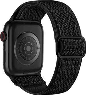 Lerobo Nylon Stretchy Solo Loop Watch Band, Compatible with Apple Watch Series 1-10, SE, Ultra 38/40/41/42/44/45mm/46mm/49mm, Adjustable Replacement Strap for Women Men