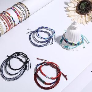 LOLIAS 24 Pieces Waterproof String Bracelets for Women Surfer Wave Boho Bracelet Adjustable Handmade Friendship Bracelet String Ocean Beach Boho Bracelets Anklets for Women - Image 7