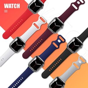 (6 Pack) Sport Bands Compatible with Apple Watch Band 38mm 40mm 41mm 42mm 44mm 45mm 46mm 49mm Silicone iWatch Band Ultra 2/Ultra SE Series 10 9 8 7 6 5 4 3 2 1 Women Men - Image 2