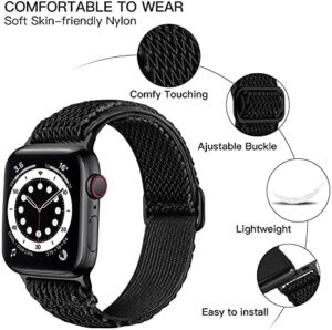 Lerobo Nylon Stretchy Solo Loop Watch Band, Compatible with Apple Watch Series 1-10, SE, Ultra 38/40/41/42/44/45mm/46mm/49mm, Adjustable Replacement Strap for Women Men - Image 2