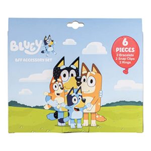 Luv Her Bluey Girls BFF 6 Piece Toy Jewelry Box Set with 2 Rings, 2 Bead Bracelets and Snap Hair Clips Ages 3+ - Image 9