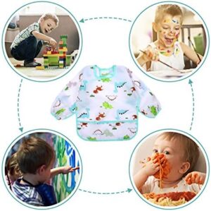 Accmor 4 Pack Long Sleeve Baby Bibs, Waterproof Sleeved Bib Smock for Baby Toddler 6-36 Months - Image 6