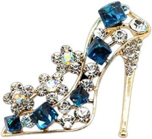 Shuiniba High Heels Shoes Shape Brooch Pin for Women Brides Created Brooch Size 4.2×3.9cm