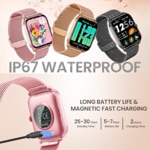 Smart Watches for Women Android iOS Phones: Pink Smartwatch for Women 1.83" Touchscreen with Answer/Make Call Waterproof Heart Rate Blood Pressure Sleep Sport Alarm Pedometer Calorie Fitness Tracker - Image 7