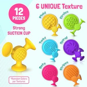 Toddlers Suction Cup Bath Toys: 12 Pcs Sensory Suction Bath Toys for Toddler, Kids Suction Fidget Toys Suction Cup Toys for Windows Travel - Image 2