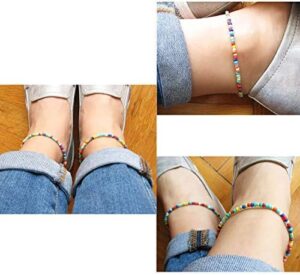 Starain Small Bead Anklets for Women Beach Foot Ankle Bracelet Cute Colorful Boho Beaded Anklets 8 inches - Image 2