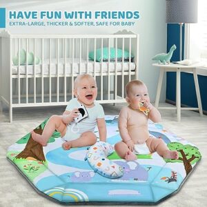 Baby Gym Play Mat, 8-in-1 Tummy Time Mat & Ball Pit with 6 Toys, Washable Baby Activity Play Mat for Visual, Hearing, Sensory, Motor Development, Baby Toys Gift for Toddler Infant 0-3-6-9-12 Months - Image 4